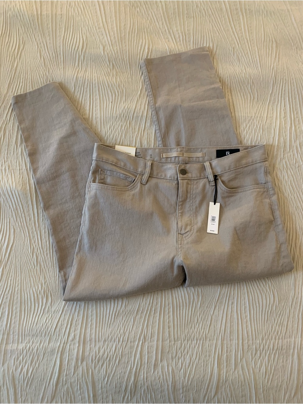 NWT Banana Republic Tan Linen Blend Traveler Pants/Jeans, size 34x27